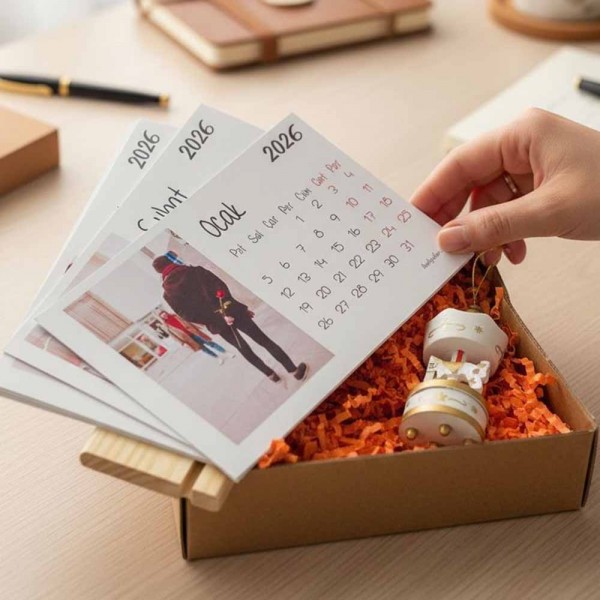 2026 Yılbaşı Hediyesi Fotoğraflı Masa Takvimi ve Atlı Karınca Hediye Seti