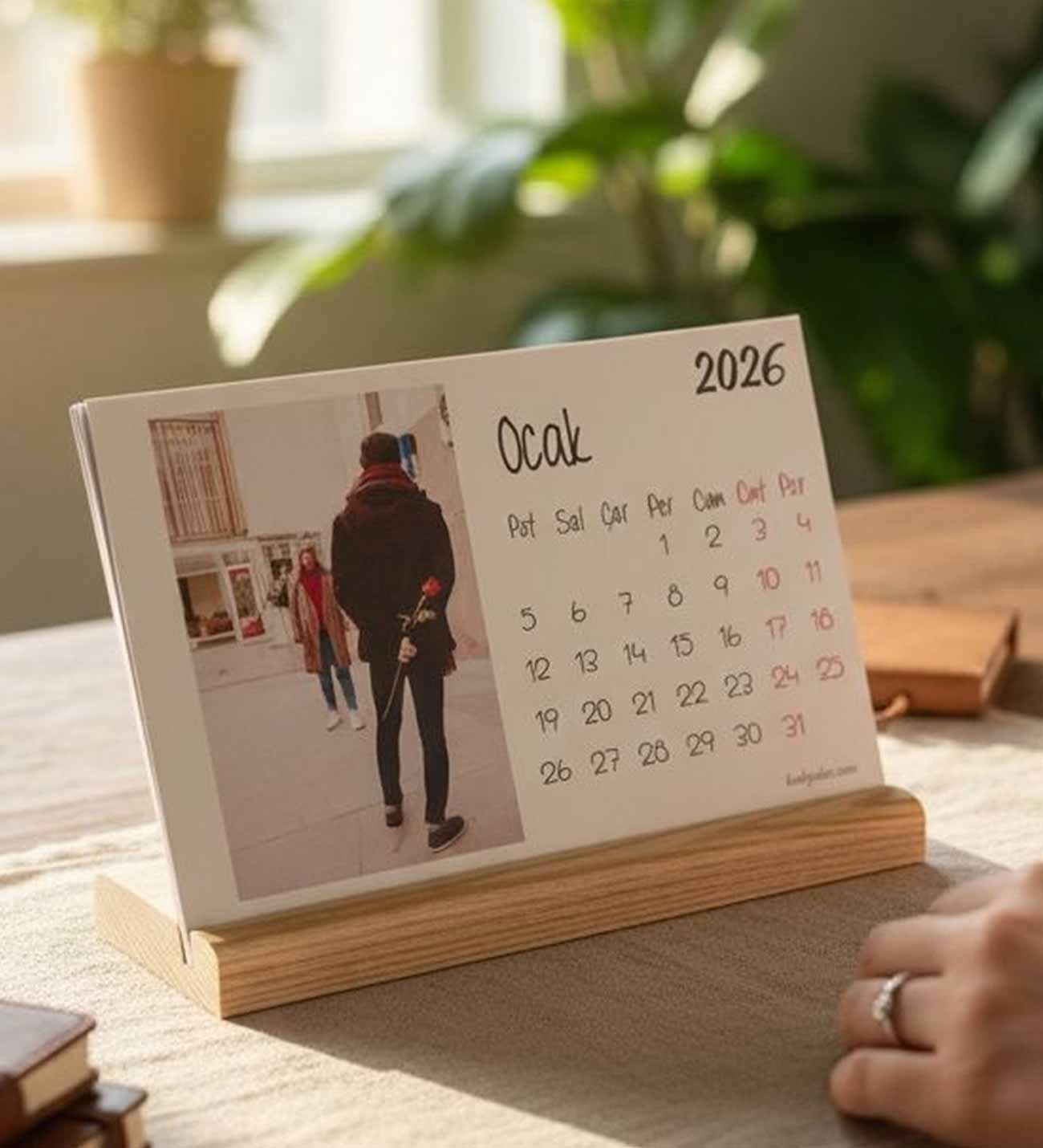 2026 Yılbaşı Hediyesi Fotoğraflı Masa Takvimi ve Atlı Karınca Hediye Seti