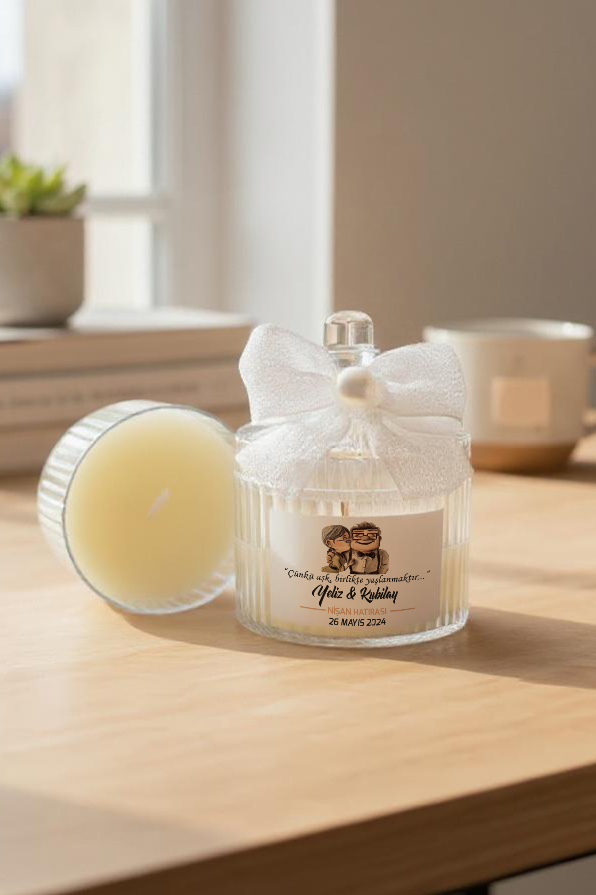 Söz - Nişan - Nikah Hediyesi Şekerlik Mum 001