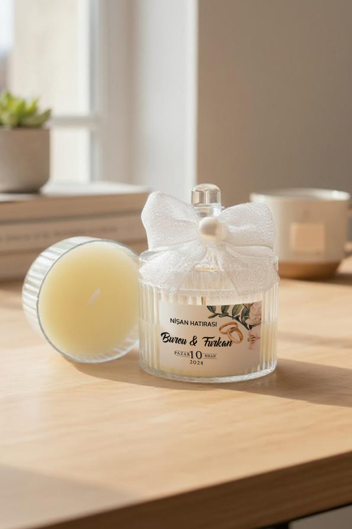 Söz - Nişan - Nikah Hediyesi Şekerlik Mum 016