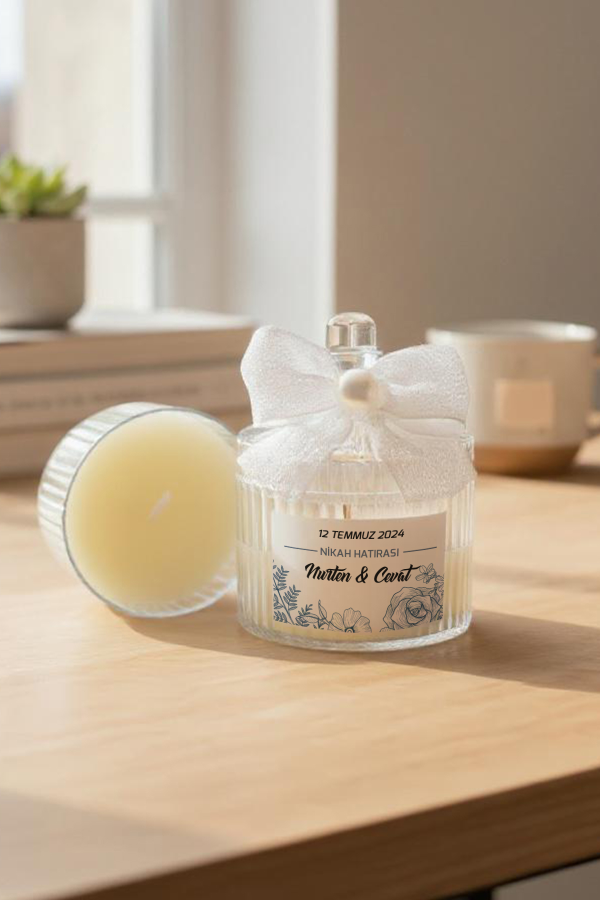 Söz - Nişan - Nikah Hediyesi Şekerlik Mum 008