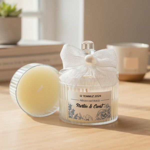 Söz - Nişan - Nikah Hediyesi Şekerlik Mum 008