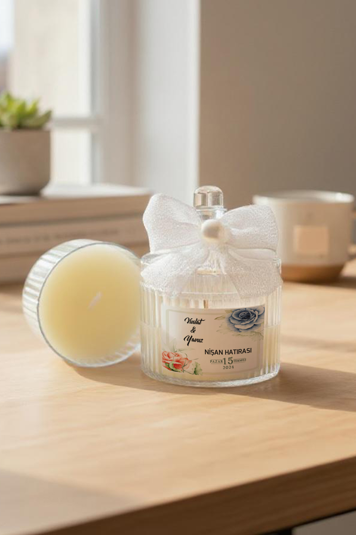 Söz - Nişan - Nikah Hediyesi Şekerlik Mum 009