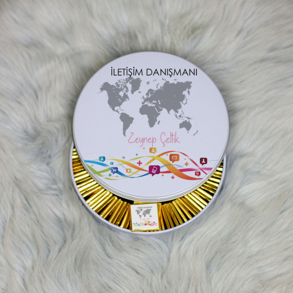 İletişim Danışmanı Metal Kutuda Çikolata 100 Adet