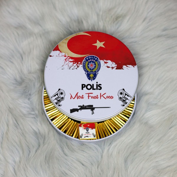 Polise Hediye Metal Kutuda Çikolata 100 Adet 002