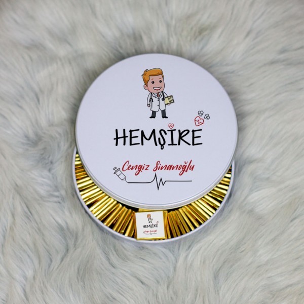 Hemşire Metal Kutuda Çikolata 100 Adet 006