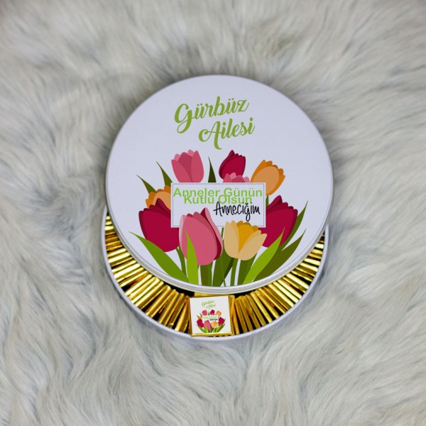 Anneler Günü Hediyesi Metal Kutuda Çikolata 100 Adet