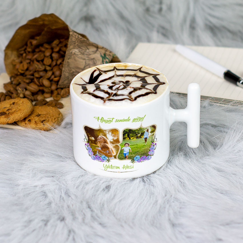 Anneye Hediye Fotoğraflı Latte Fincanı Anneye Hediye Fotoğraflı Latte Fincanı