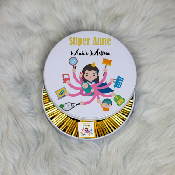 Süper Anne Metal Kutuda Çikolata 100 Adet