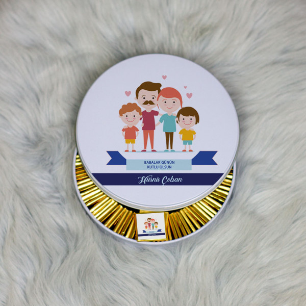Babalar Günü Hediyesi Metal Kutuda Çikolata 100 Adet