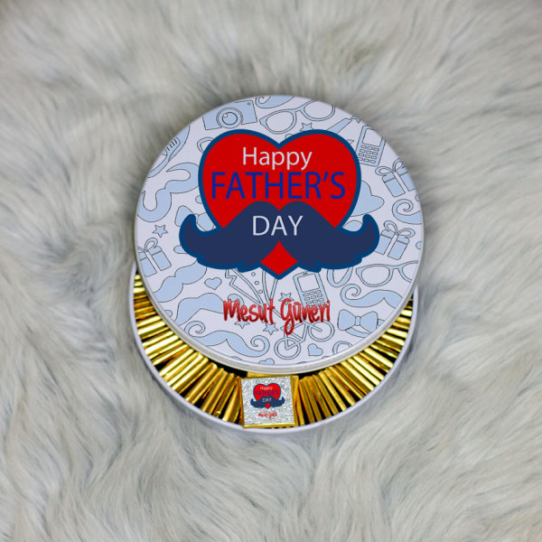 Babaya Hediye Metal Kutuda Çikolata 100 Adet 002