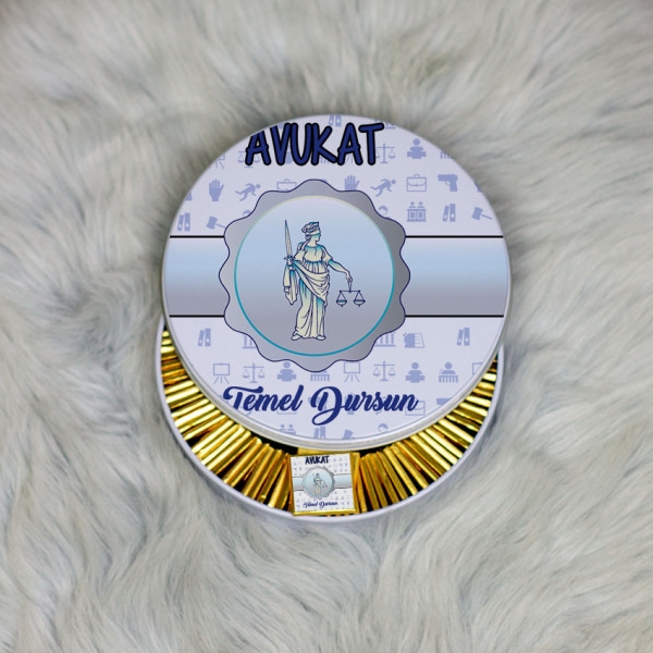 Avukata Hediye Metal Kutuda Çikolata 100 Adet 002