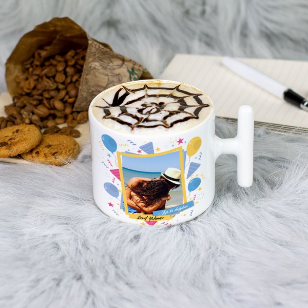 Doğum Günü Hediyesi Fotoğraflı Latte Fincanı