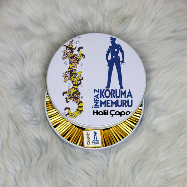 İnfaz Koruma Memuru Metal Kutuda Çikolata 100 Adet 001