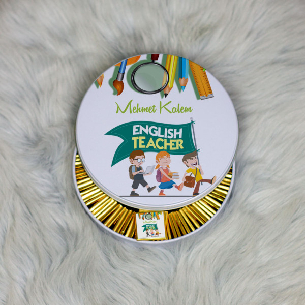 English Teacher Metal Kutuda Çikolata 100 Adet 009