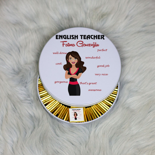 English Teacher Metal Kutuda Çikolata 100 Adet 005
