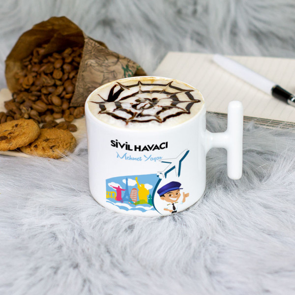 Sivil Havacı Latte Fincanı