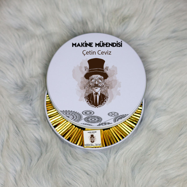 Makine Mühendisi Metal Kutuda Çikolata 100 Adet 004