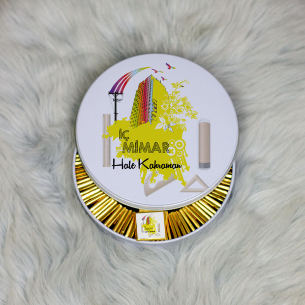 İç Mimar Metal Kutuda Çikolata 100 Adet