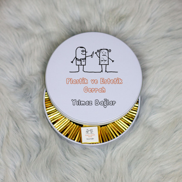 Plastik ve Estetik Cerrah Metal Kutuda Çikolata 100 Adet 001