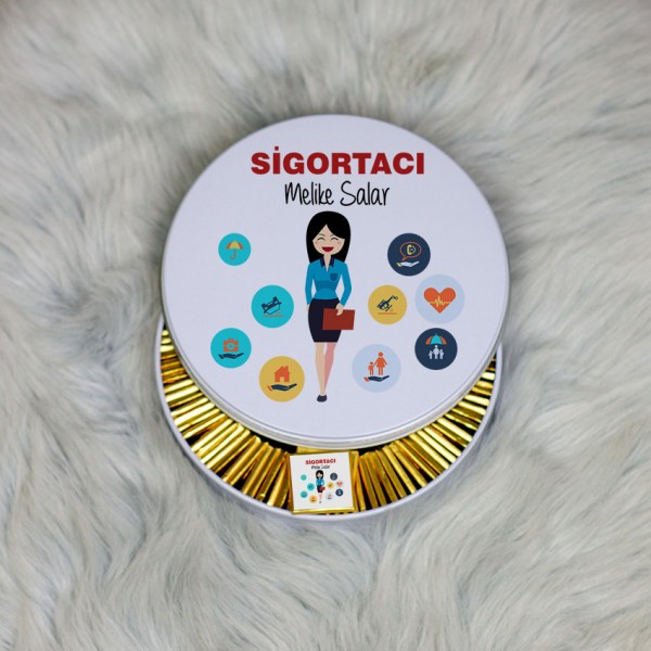 Sigortacı Metal Kutuda Çikolata 100 Adet