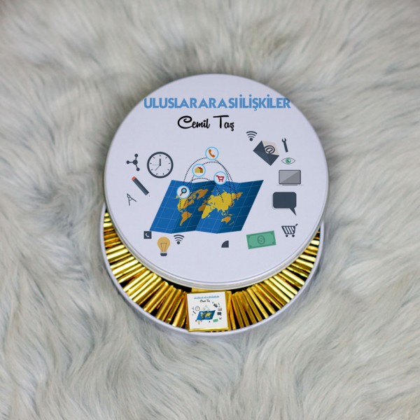 Uluslararası İlişkiler Metal Kutuda Çikolata 100 Adet