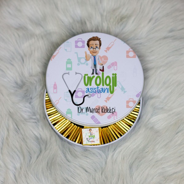 Üroloji Asistanı Metal Kutuda Çikolata 100 Adet