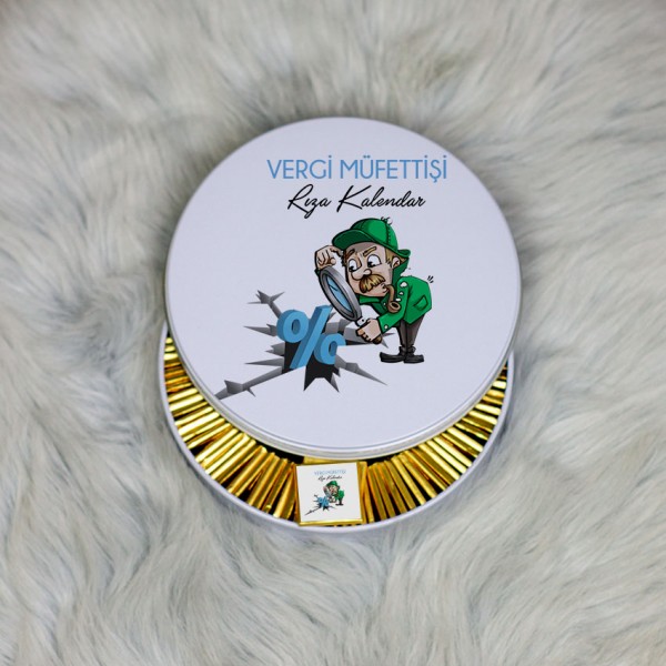 Vergi Müfettişi Metal Kutuda Çikolata 100 Adet