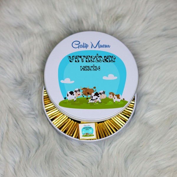 Veteriner Hekim Metal Kutuda Çikolata 100 Adet 004