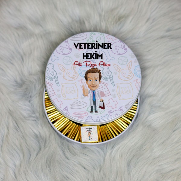 Veteriner Hekim Metal Kutuda Çikolata 100 Adet 003