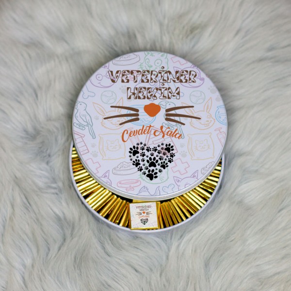 Veteriner Hekim Metal Kutuda Çikolata 100 Adet 001