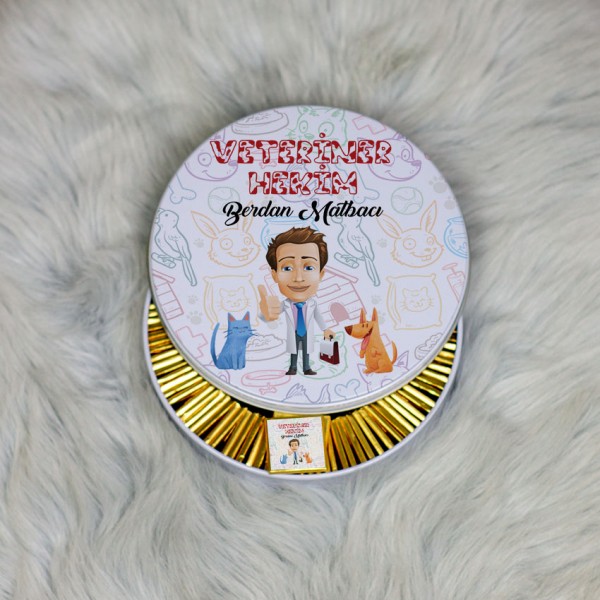 Veteriner Hekim Metal Kutuda Çikolata 100 Adet 001