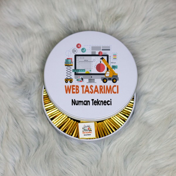 Web Tasarımcı Metal Kutuda Çikolata 100 Adet