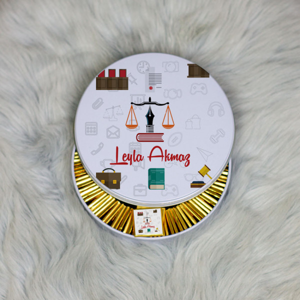 Avukata Hediye Metal Kutuda Çikolata 100 Adet 001