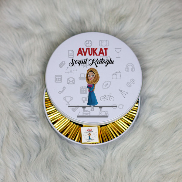 Avukat Metal Kutuda Çikolata 100 Adet 001