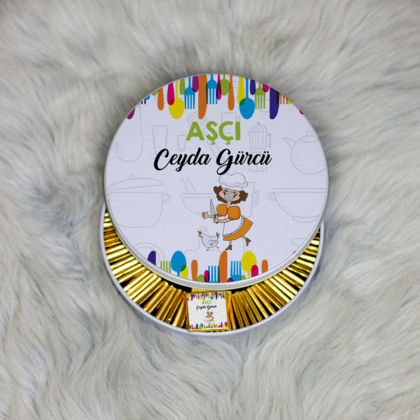 Aşçı Metal Kutuda Çikolata 100 Adet