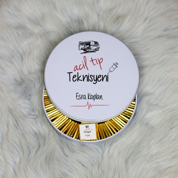 Acil Tıp Teknisyeni Metal Kutuda Çikolata 100 Adet