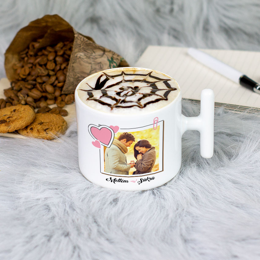 Fotoğraflı Latte Fincanı Fotoğraflı Latte Fincanı