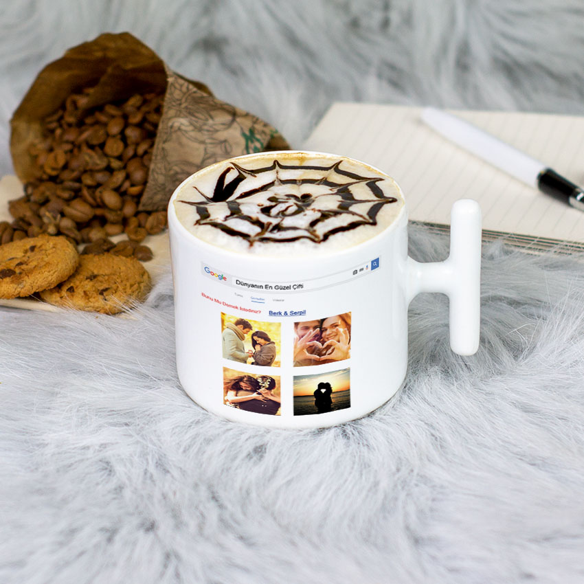 Google Fotoğraflı Latte Fincanı Google Fotoğraflı Latte Fincanı