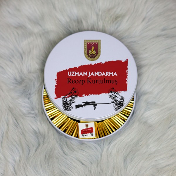 Uzman Jandarma Metal Kutuda Çikolata 100 Adet