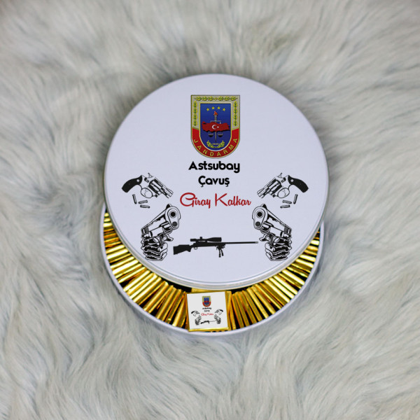 Astsubay Çavuş Metal Kutuda Çikolata 100 Adet