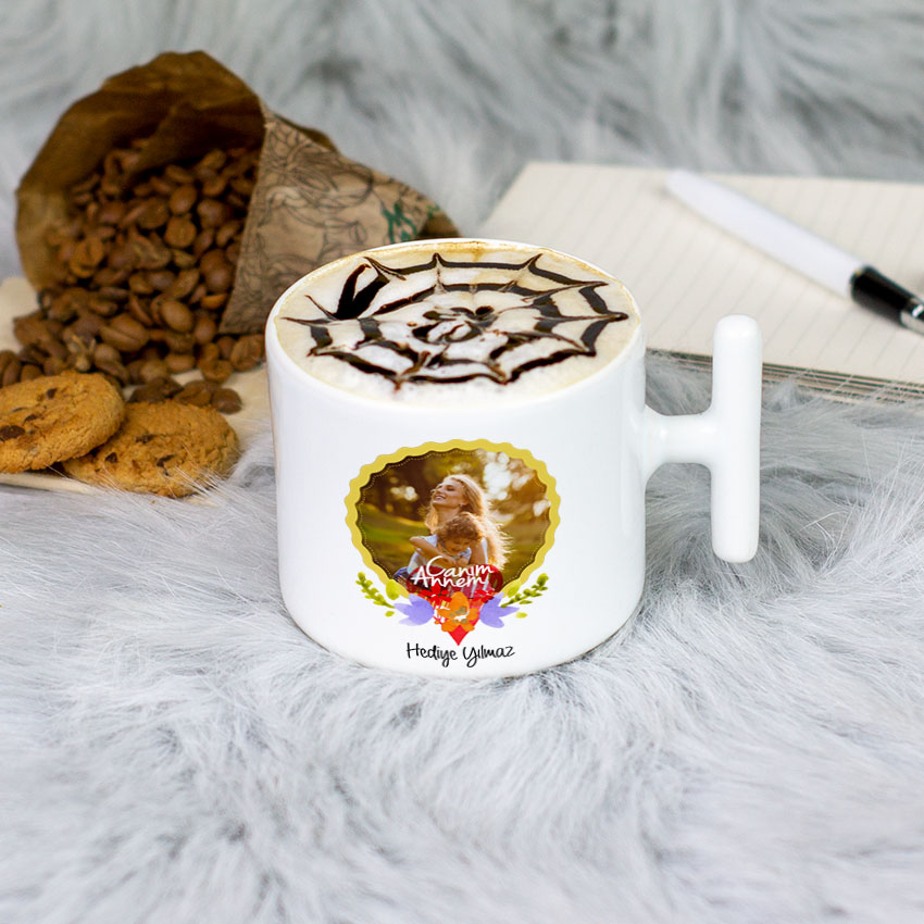 Fotoğraflı Anneye Hediye Latte Fincanı Fotoğraflı Anneye Hediye Latte Fincanı
