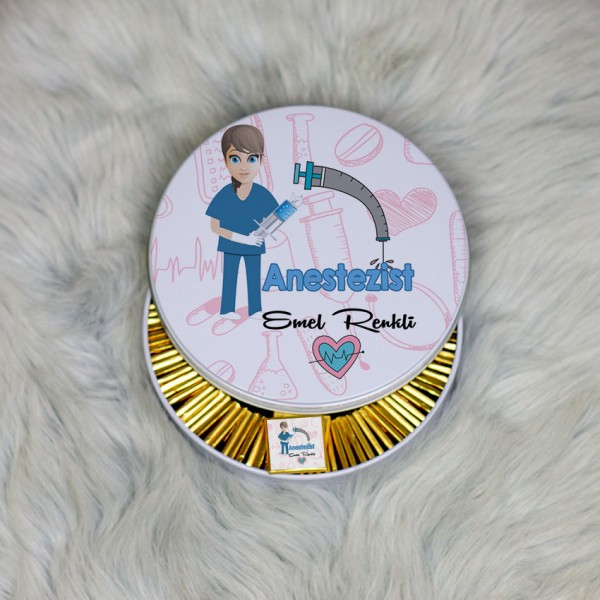 Anezteziste Hediye Metal Kutuda Çikolata 100 Adet