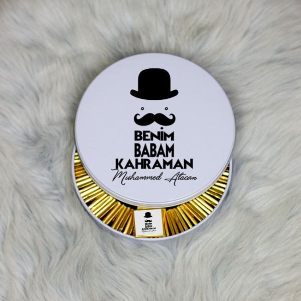 Benim Babam Kahraman Metal Kutuda Çikolata 100 Adet