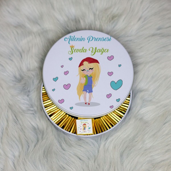 Ailenin Prensesi Metal Kutuda Çikolata 100 Adet