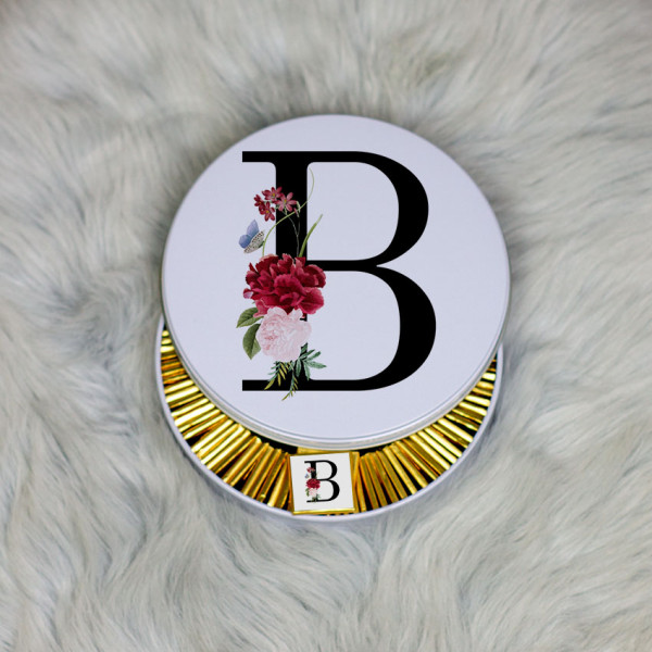 B Harfi Metal Kutuda Çikolata 100 Adet