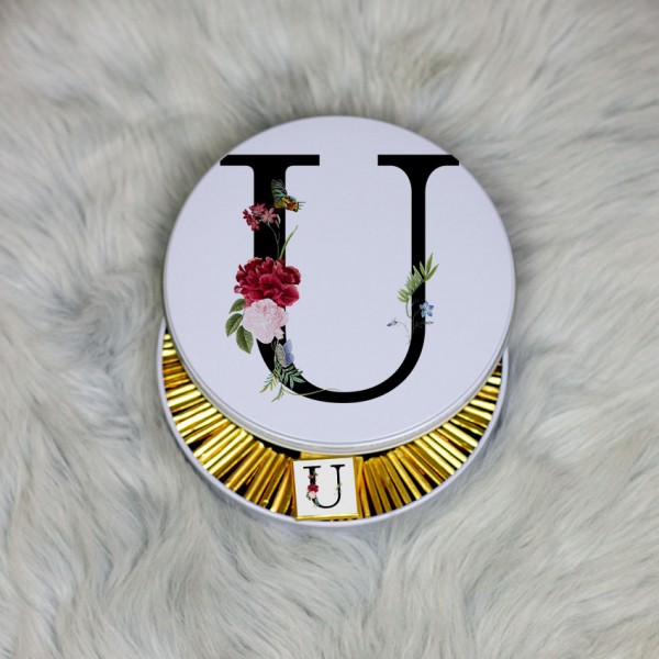 U Harfi Metal Kutuda Çikolata 100 Adet