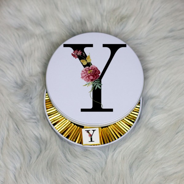 Y Harfi Metal Kutuda Çikolata 100 Adet