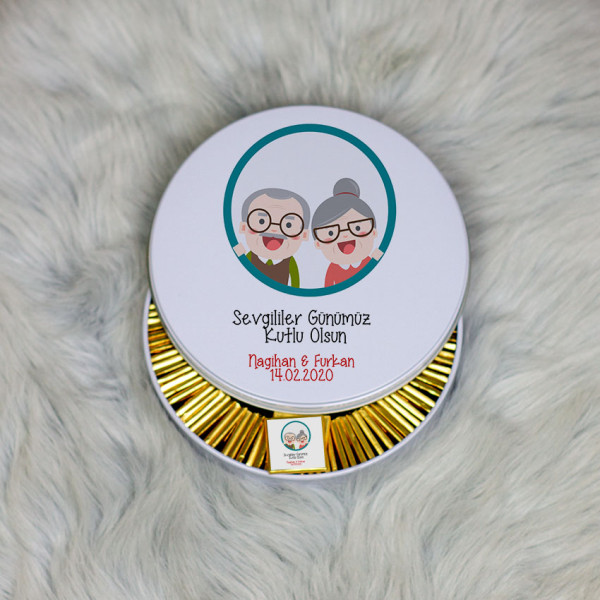 Sevgiliye Hediye Metal Kutuda Çikolata 100 Adet 002