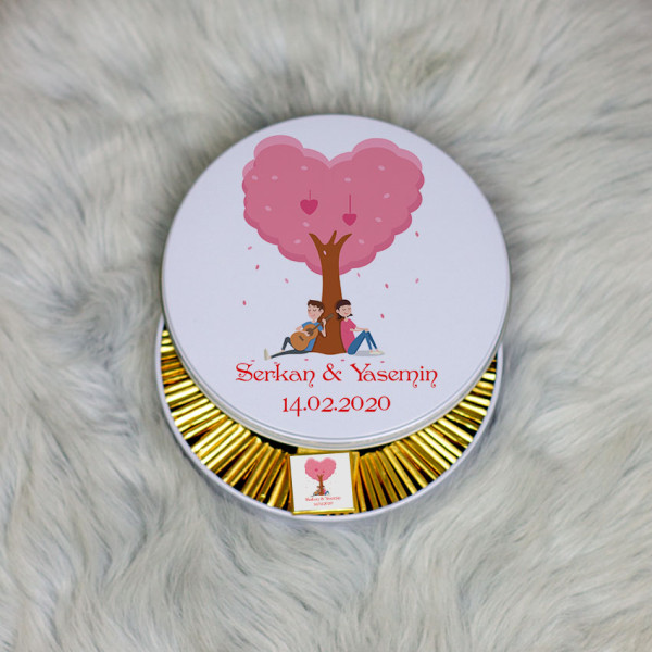 Sevgiliye Hediye Metal Kutuda Çikolata 100 Adet 003